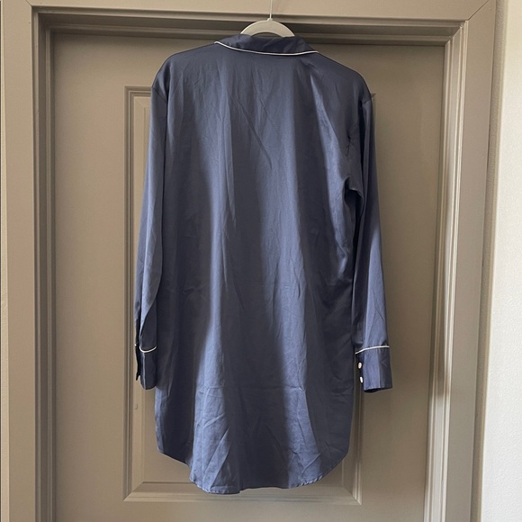 Victoria's Secret Gray/Blue Satin Sleep Shirt with Pink Label - Picture 3 of 5